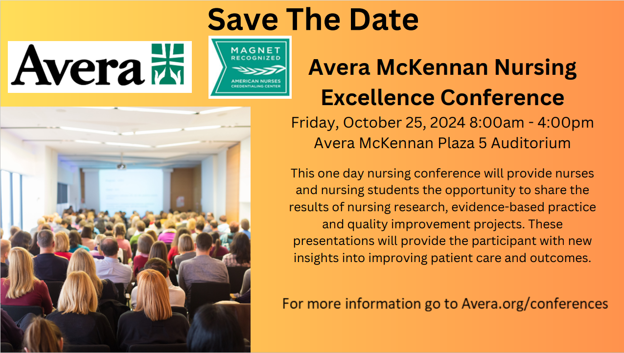 2024 Avera McKennan Nursing Excellence Conference (Save the Date) Banner